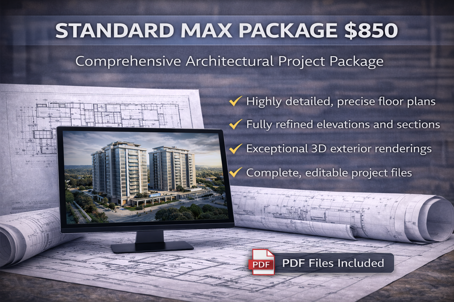 Comprehensive Architectural Project Package - STANDARD MAX PACKAGE